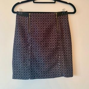 Navy Skirt with Gold Zippers